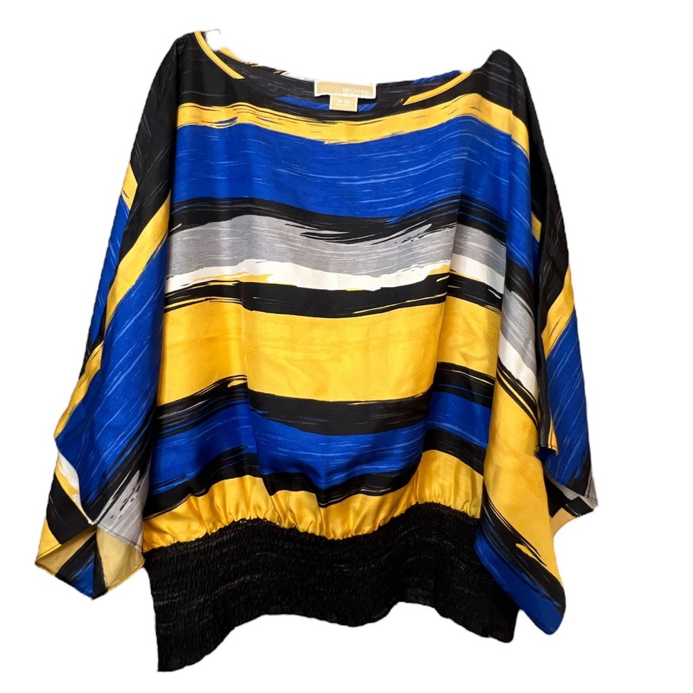A4 Michael Kors 100% Silk Art Deco Batwing Top